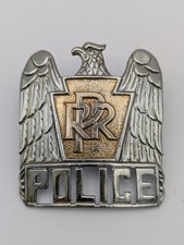 PENNSYLVANIA RAILROAD PRR GOLD KEYSTONE LOGO BADGE EBY CO. LIEUTENANT