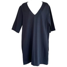 The Row Short V-Neck Shift Dress Pockets Size L Versatile Little Black Dress