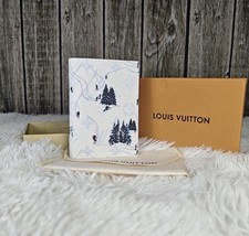Louis Vuitton Lv Monogram Bifold Leather Passport Wallet Ski White