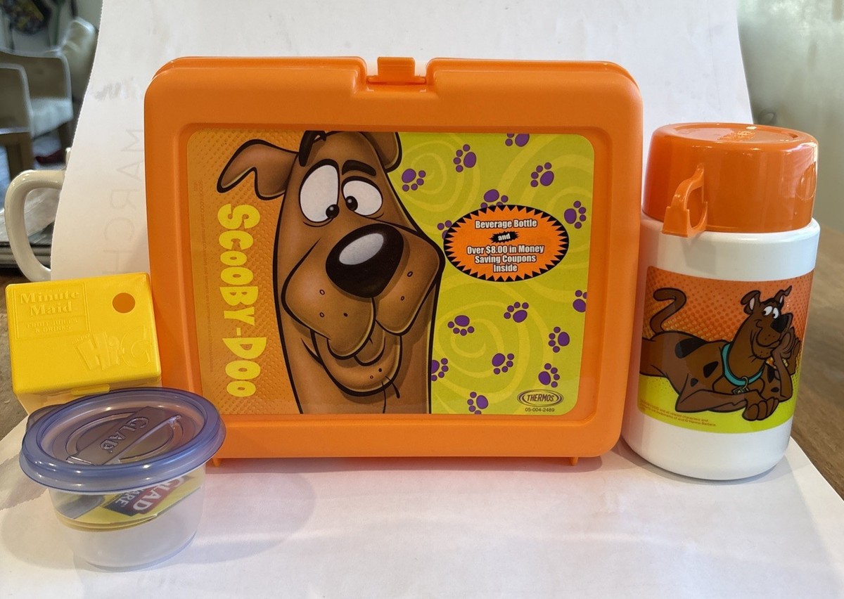 Vintage Scooby Doo Thermos Lunchbox Orange. Complete Set. | eBay
