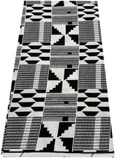 African Wax Print,100 Cotton, Sell by 6 Yards-Black and White
