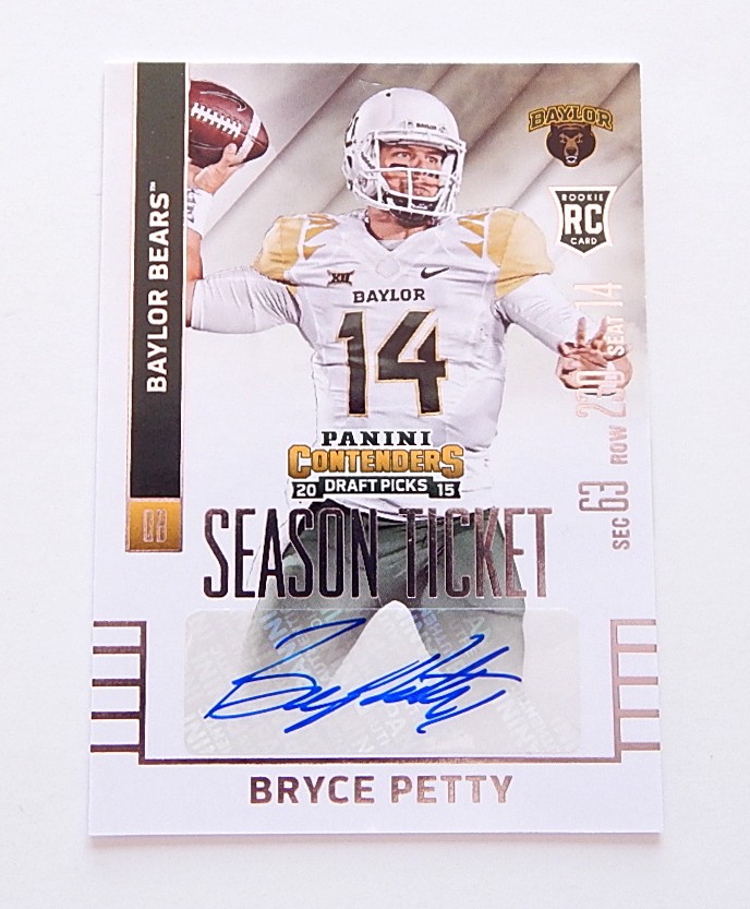 2015 Panini Contenders Draft Picks Bryce Petty RC #161 Autograph Auto