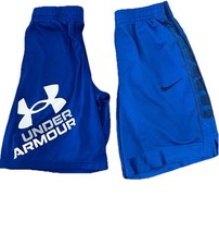 Under Armour Nike Boys Athletic Shorts - Lot Of 2 - Youth Large / 12/14 Blue