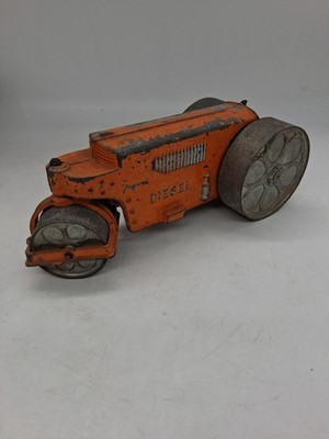 Vintage Hubley Kiddie Toy Die Cast Metal Diesel Steam Roller #480 Original 1950s