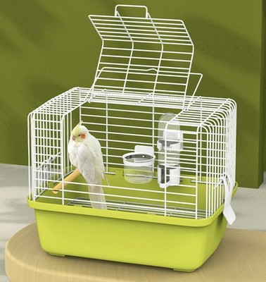Portable Bird Travel Carrier Cage   360° Full View Wire Carrier with Feeder &...