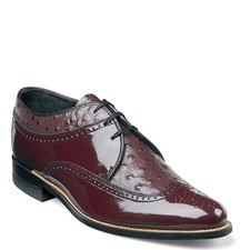 Stacy Adams Shoes Dayton Ostrich Wingtip Oxford Burgundy Size 10.5 — photo 2