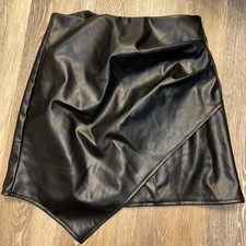 Woman  s Medium Pleather Midi Skirt Faux Leather