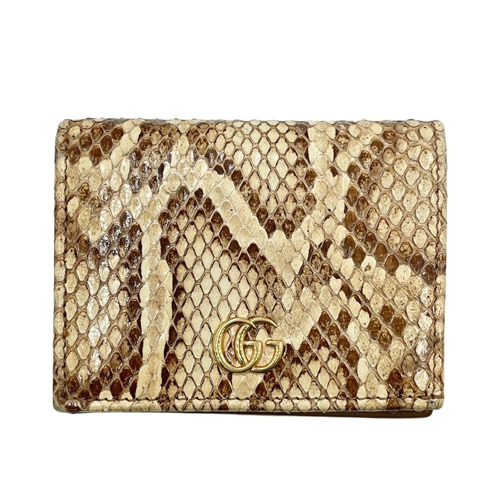 Gucci — Gucci Bi fold Wallet GUCCI Wallet 456126 GG Marmont Python Mini Compact Small An