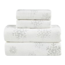 Flannel Sheets Size Rich Cotton -High GSM Flannel Bed Twin Faded Snowflake