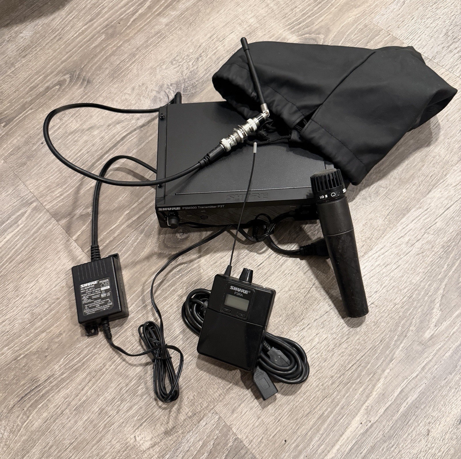 Shure PSM300 Wireless IEM System bundle W P3T, P3RA, And SM57