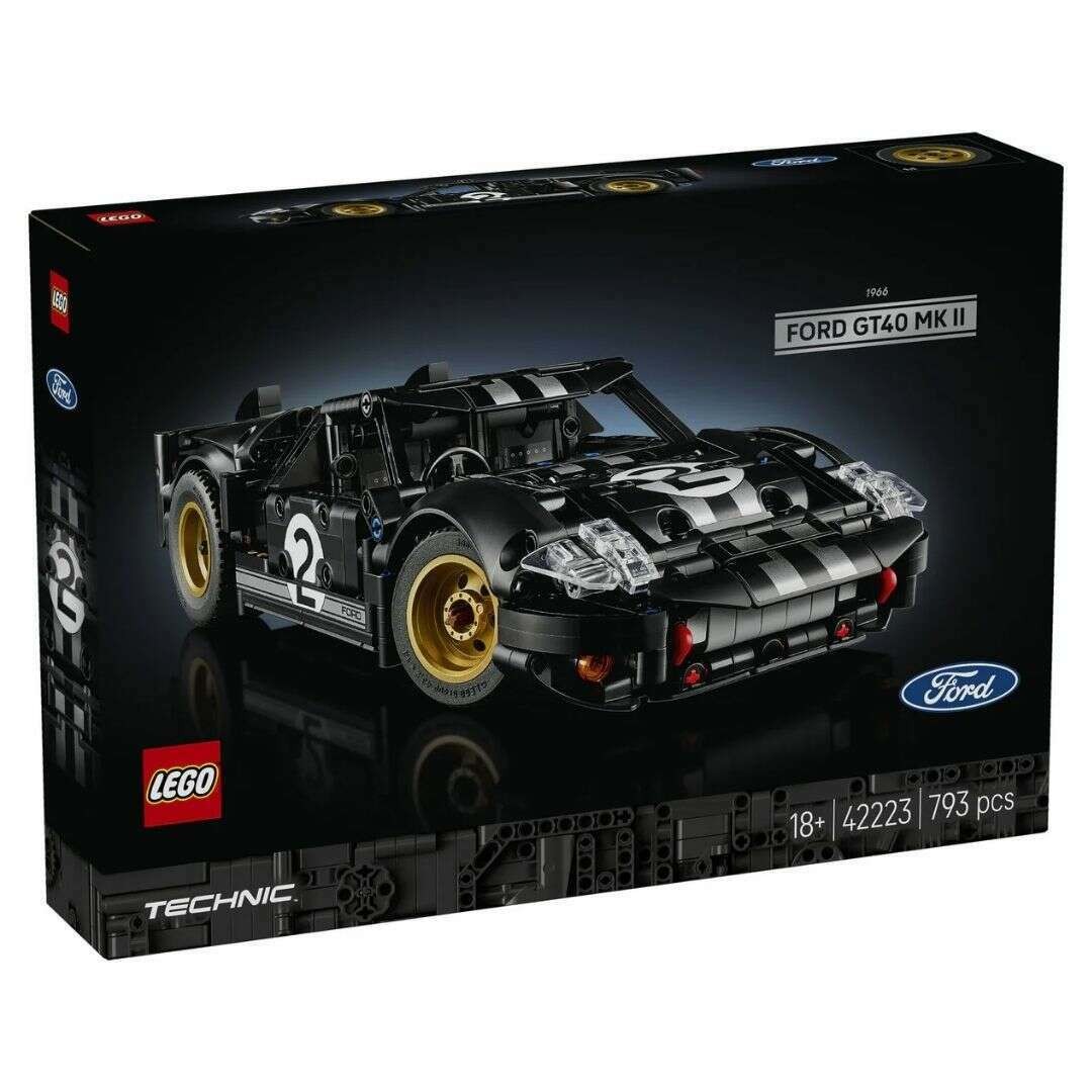 Lego Black/Silver Technic 42223 1966 Ford Gt40 Mkii Race Car - Image 8