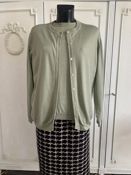 Women Peter Hahn Sweater Khaki Wool 42 / XL / 50 #C8EP