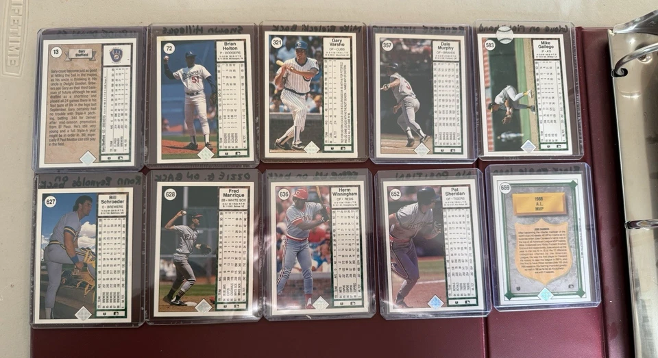 Juego completo de béisbol Upper Deck 1989 1-800 con todos los errores en carpeta, hallazgo raro Foto 4 de 4