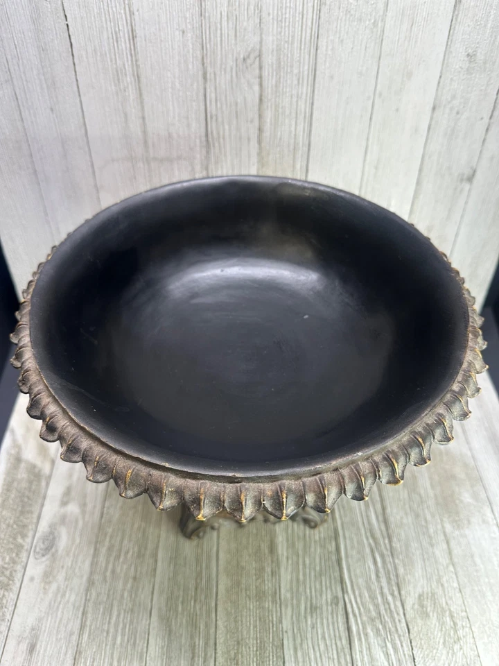 Cuenco decorativo con patas de resina de colección clásico decoración del hogar 9" alto 10" diámetro Col C Foto 4 de 4