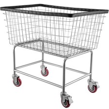 Wire Laundry Cart,4.5 Bushel Wire Laundry Basket w/Wheels,35''x15.7''x22'"Commer
