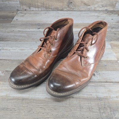 CLARKS Mens Montacute Duke Chukka Boots Dark Tan Leather Sz  display picture 1
