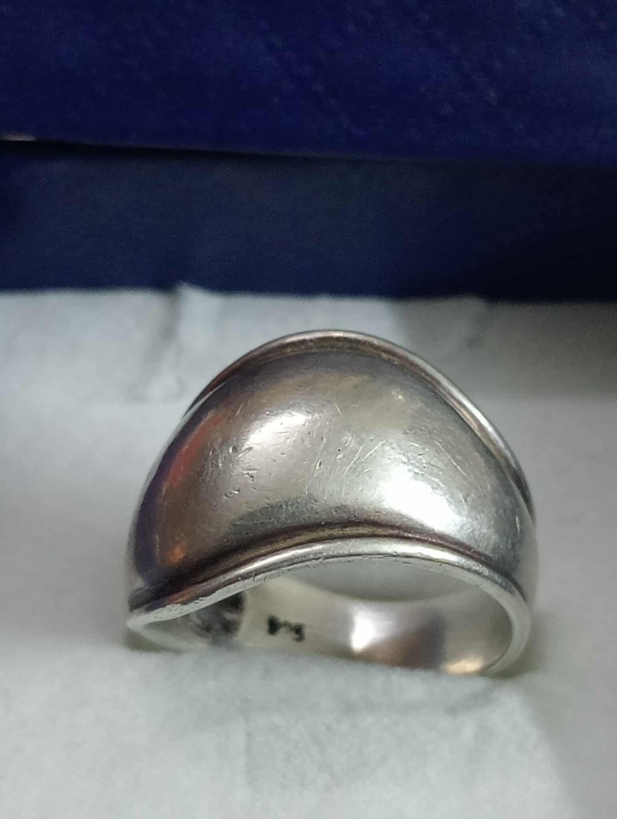 Chunky Solid 925 Sterling Silver Ring Wide Band D… - image 4