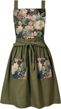 Vintage Cute Apron Dress for Women with Pockets,Cross Back Pinafore Aprons for C