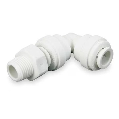 John Guest Pi091221s-Pk10 Push-Fit Elbow Fitting, 3/8 In Tube Size, Acetal,