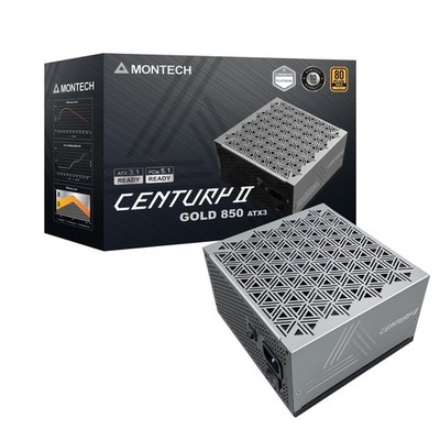MONTECH Century II - 850W High-End ATX Gaming Power Supply - 80 Plus Gold & C...