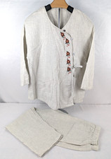 Vintage Asian Cotton Gauze Pajama Set marked Medium But More Like Sm Or X-Sm