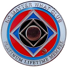 NA Coin &quot;No Matter What Club&quot;, Narcotics Anonymous Medallion