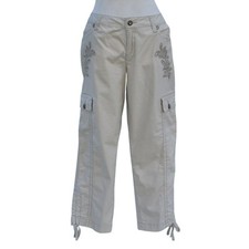 Cache Dressy Crop Pant Stretch Rhinestone Stud Adjust Length 98 Embellished NWT