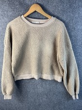 Stradivarius Womans Fleece Sweater Sz Small Brown Pullover Cotton