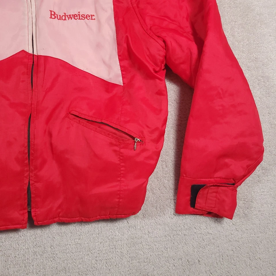 Vtg Budweiser Jacket Vest Mens Medium Puffer Anheuser-Busch A Eagle 90's USA - Image 4 of 4