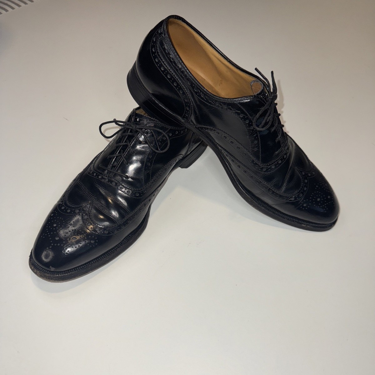 Rare Lucchese Men Sz 9.5C Brown Leather Wingtip Oxfords Dress Shoe Made In Italy Lucchese Handmade Classics Rare Exotic Hipp | Mercari main image 3