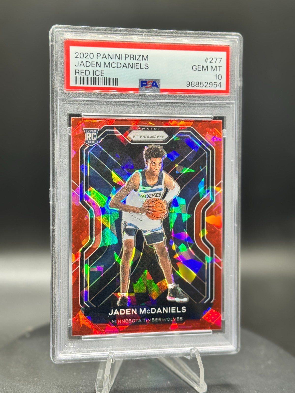 2020 Panini Prizm Jaden McDaniels Red Ice #277 PSA GEM MT10