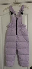 Girls Insulated Snow Bib Overalls 5T-6T Adjustable Strap Half Zip Light Purple