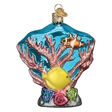 Old World Christmas Glass Blown Ornament for Christmas Tree, Coral Reef
