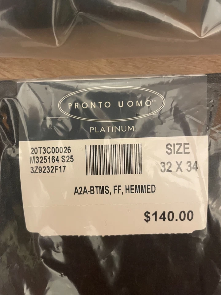 Traje Pronto Uomo Platino 2 Piezas Para Hombre Gris Oscuro Carbón Chaqueta 40L Pantalones 34X34 Foto 2 de 4