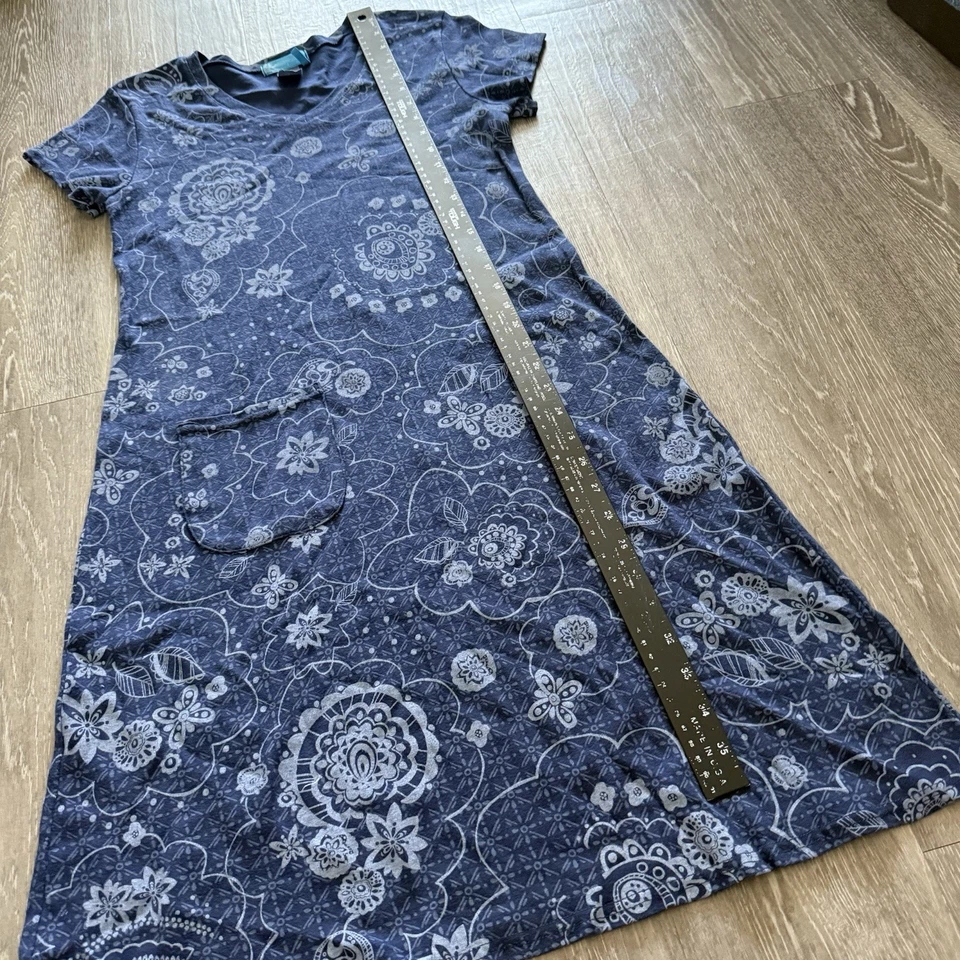 Fresh Produce 海军蓝棉质热带花卉短袖 T 恤连衣裙 S 码 — 第 4/4 张图片