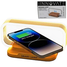 iInnovate Bedside Table Lamp Wireless Charger, Touch Nightstand Lamp with USB...