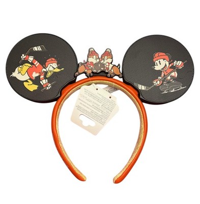 Disney Black and Red Padded Headband with Logo Tag Hockey Puck Ears Disney Epcot Canada Hockey Puck Disney Ears | Mercari main image 3