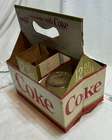 Vintage Cardboard Coke 6-Pack Bottle Carrier Excellent Condition