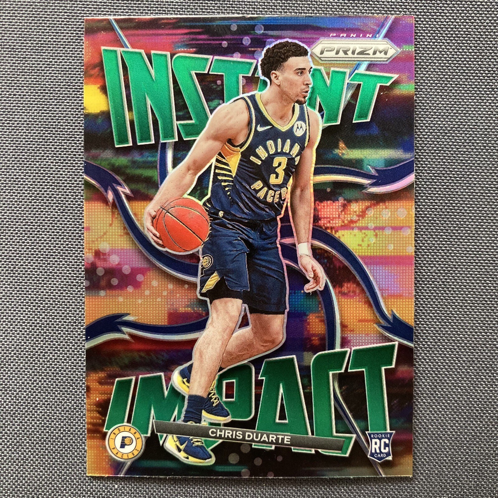 CHRIS DUARTE 2021-22 Panini GREEN Prizm Instant Impact #17 NBA Rookie Insert