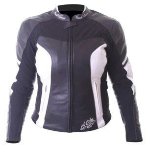 Frank Thomas Venus Ii Leather Motorcycle Jacket Black White