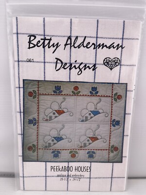 Vintage 1999 Betty Alderman Designs Peekaboo Houses Applique and Embroidery #061