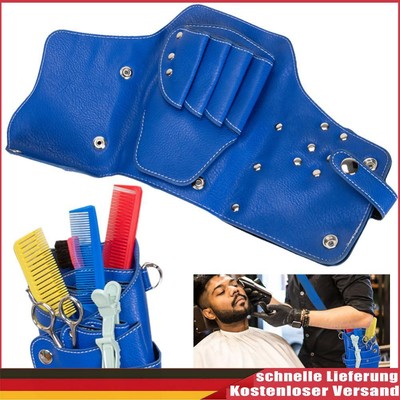 Retro Portable Barber Scissors Holster Bag PU Leather Hairdressing Carrying Bag 
