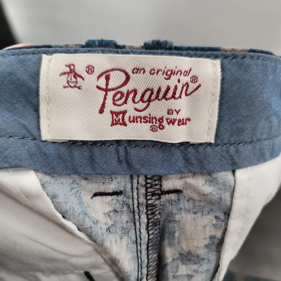 Pantalones Cortos Informales Original Penguin Para Hombre Talla 32 Patrón de Hojas Foto 3 de 4