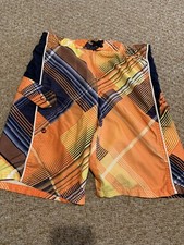 OP Boys Blue Shark Bathing Suit Swim Trunks size 10 12 Large Swimsuit Shorts