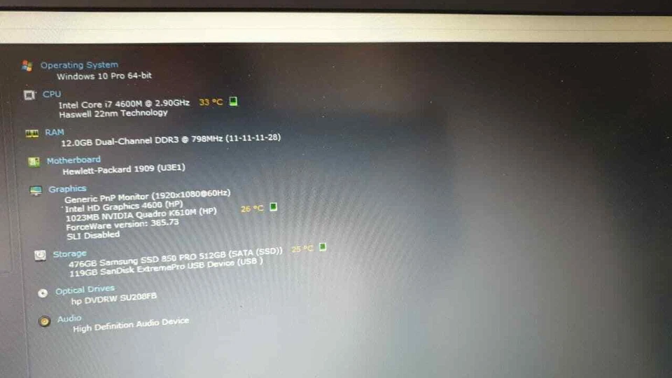 HP ZBook 15 Laptop 15.6" i7 4600M 12 GB RAM 500 GB SSD DVD - Image 2 of 4