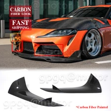 For Toyota Supra GR A90 A91 20-24 Carbon Fiber Front Bumper Lower Garnish Cover