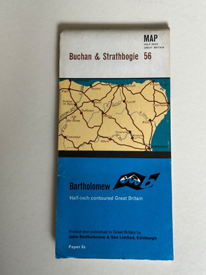 Bartholomew, Half Inch Paper Map, No: 56,  Buchan & Strathbogie, 1960's