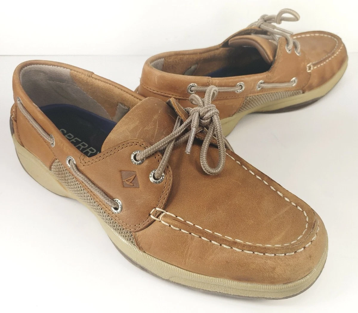Sperry Intrepid 2 Eye Boat Shoe Men s 8.5M Tan Beige Non Slip Non