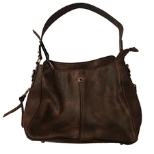 Cluci Purse-Brown & Gold-Good Condition- Longer Strap Missing - Shoulder Bag Zip