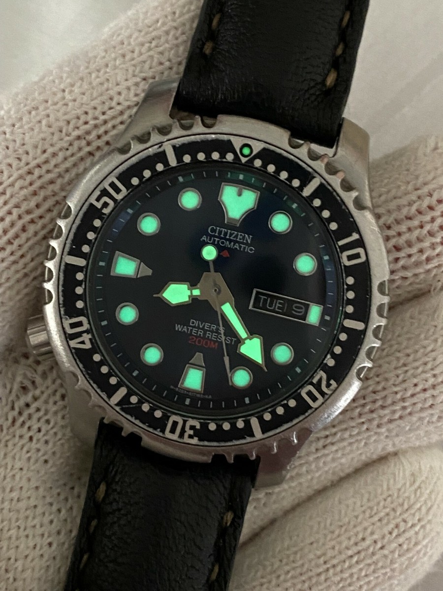 CITIZEN PROMASTER WATCH DIVER 200M AUTOMATIC DAY DATE MENS BLUE